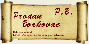 Prodan Borkovac vizit kartica